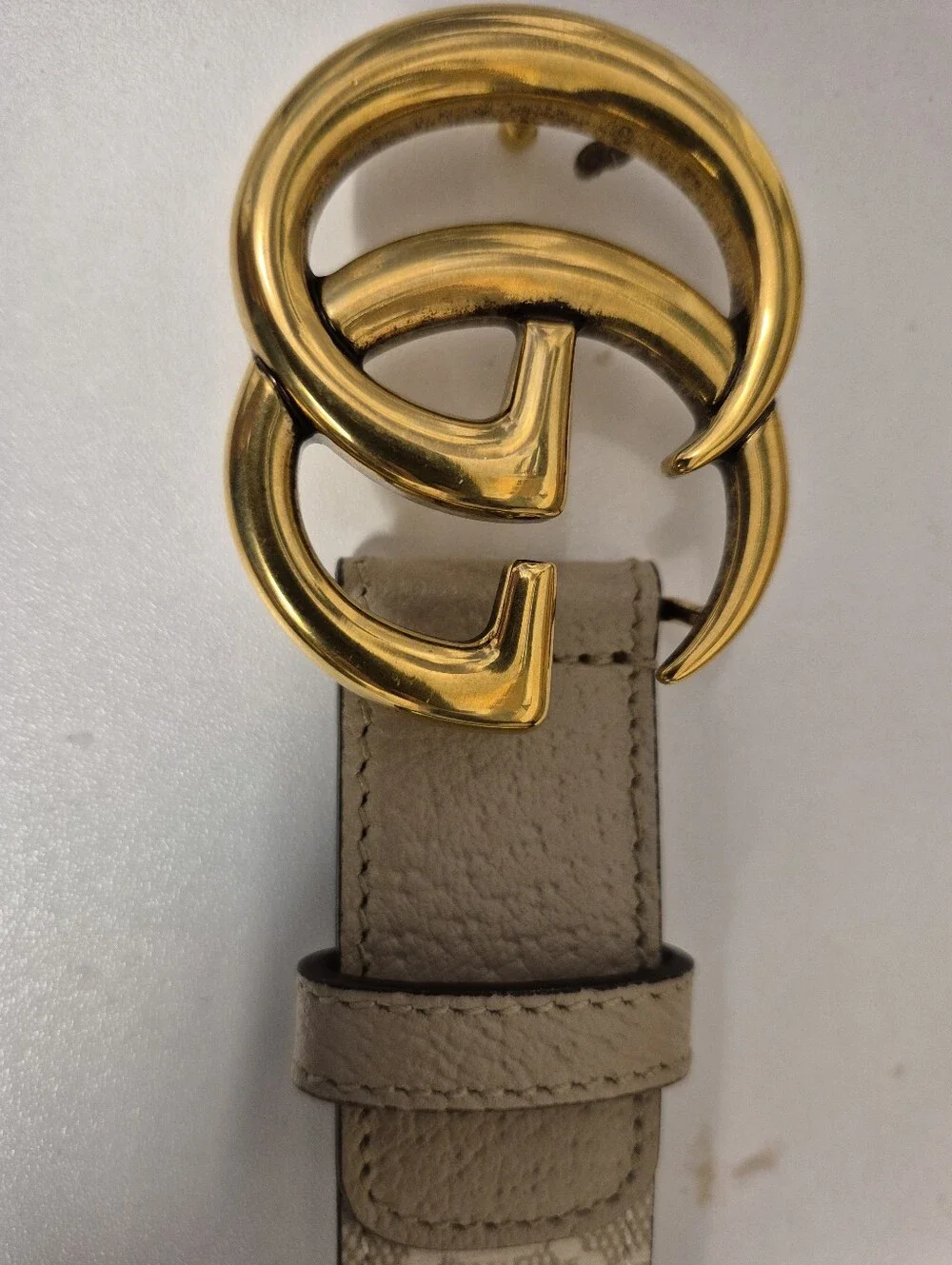 GG Marmont Thin GG Supreme Canvas & Leather Belt